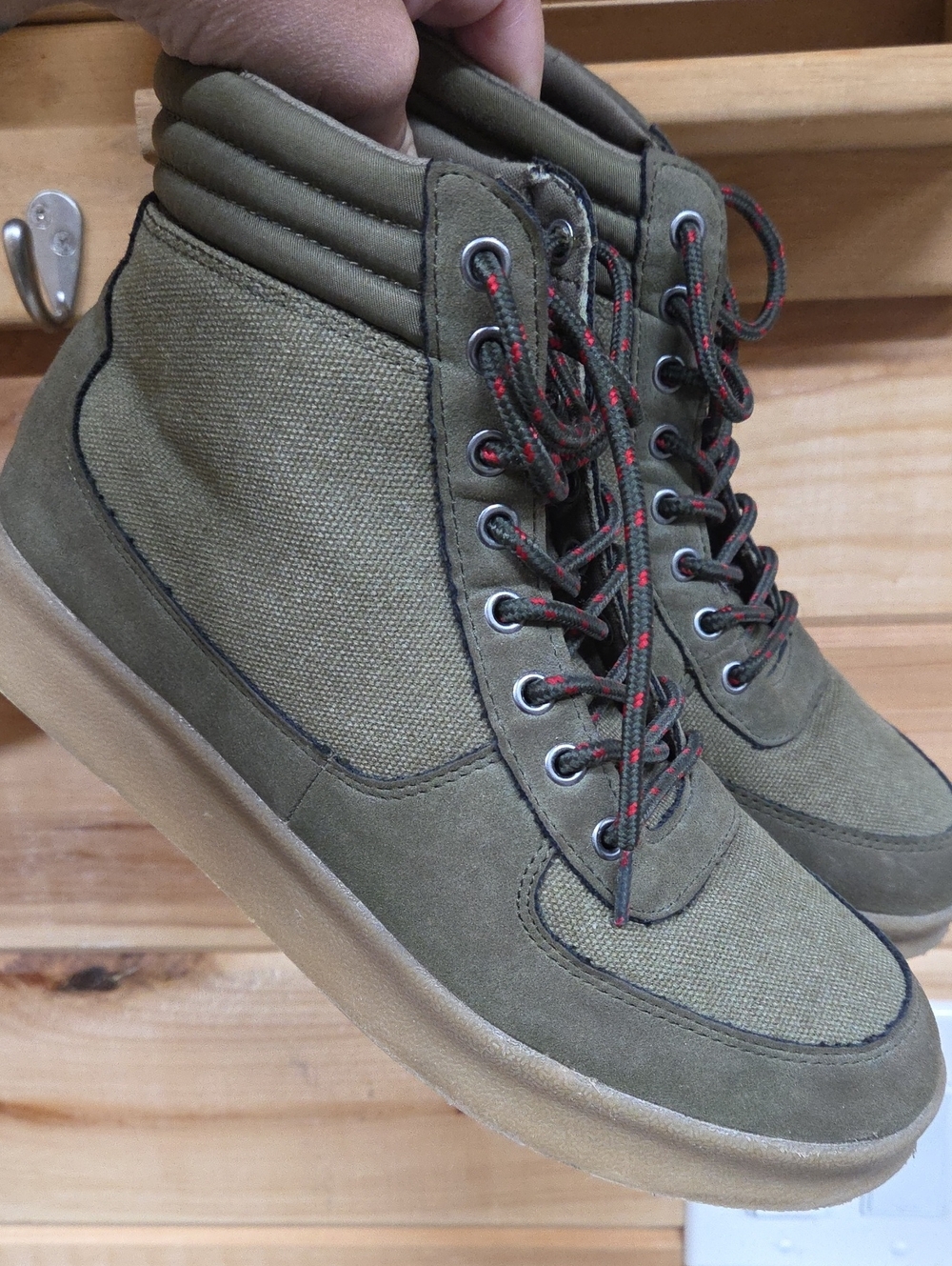 Rocket Dog Olive Green Canvas High Top Sneakers Military Gum Sole